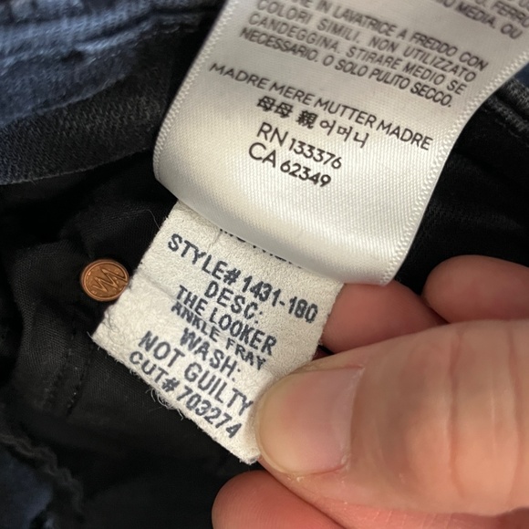 Mother The Looker Ankle Fray Not Guilty Jeans - Women's Size 30 - Black - Picture 7 of 13